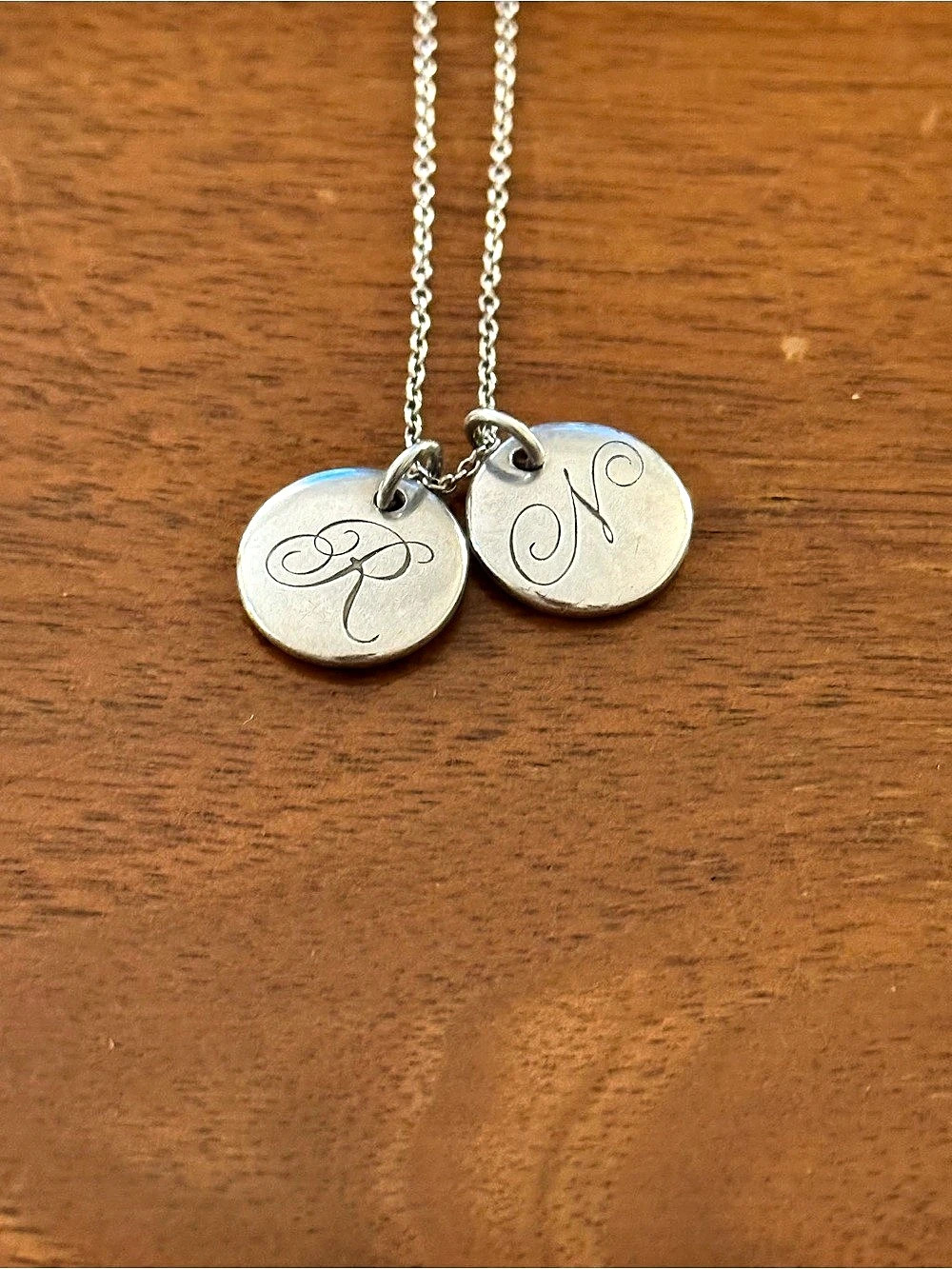Tiffany & Co. Tiffany Notes Dual Initial Round Disc Pendant Necklace. Tiffany - Picture 2 of 10